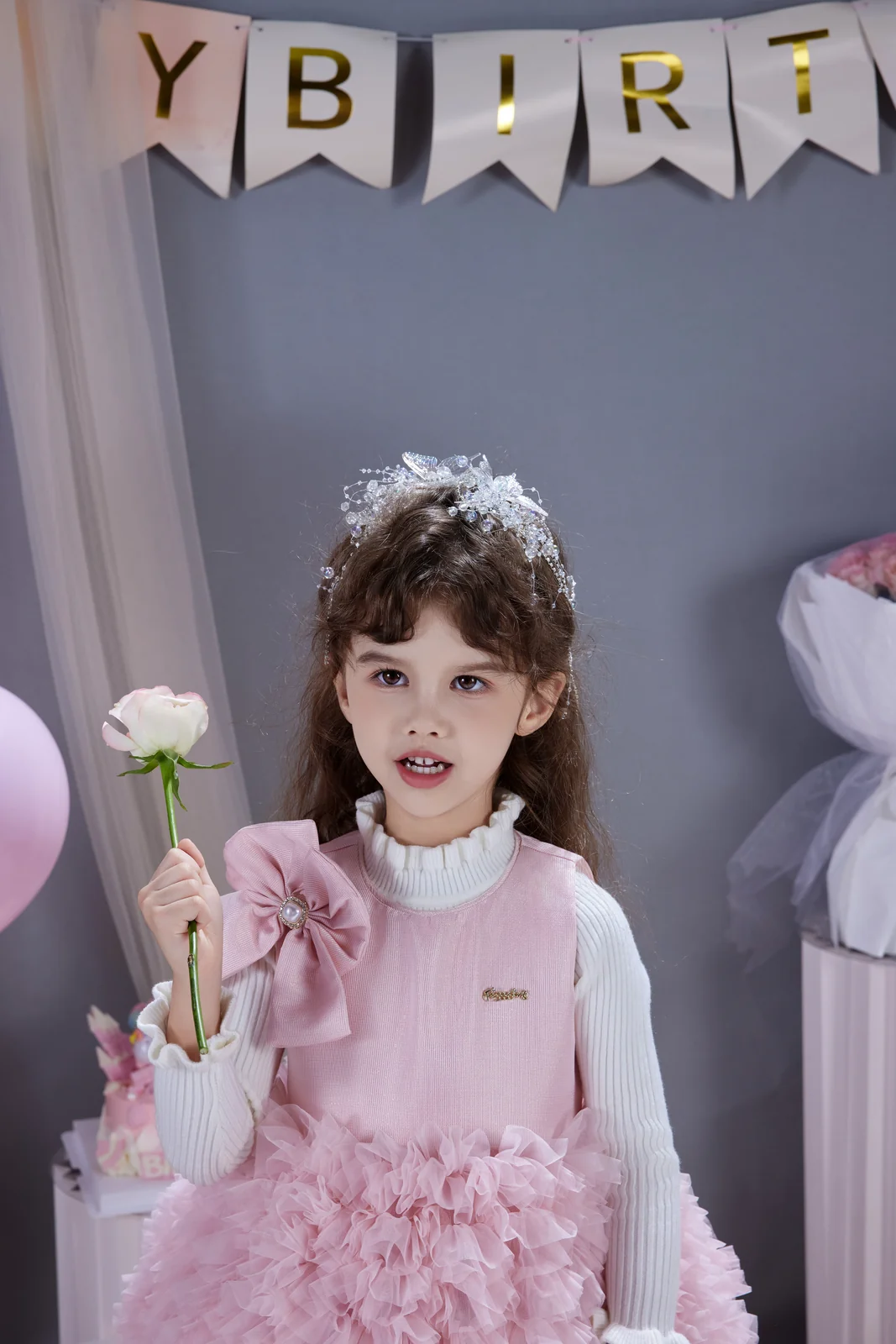 Pink Model Portrait with Tiara
