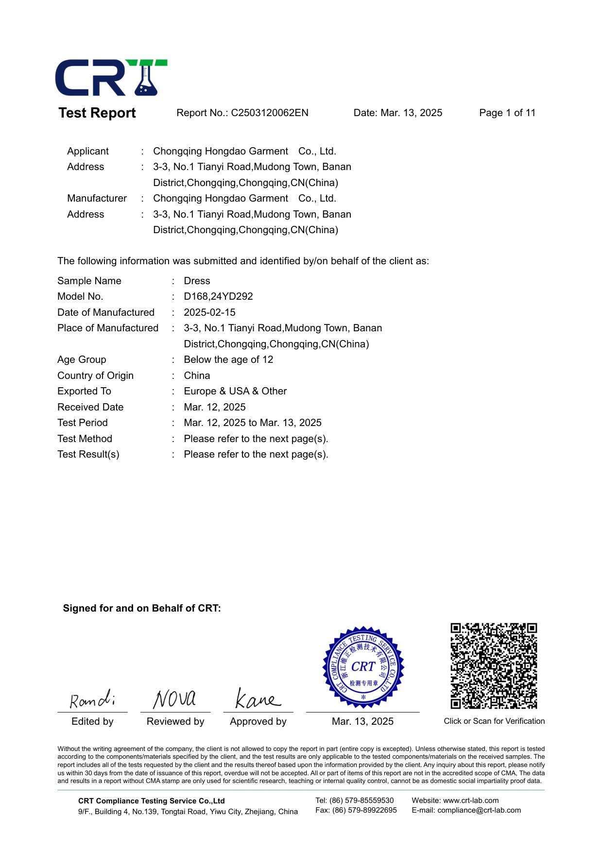 Third-Party Test Report C2503120062EN Preview