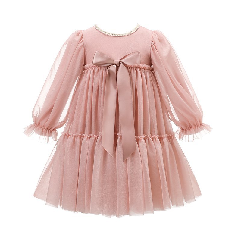 Sparkle Tulle Tea Pink Toddler Princess Gown (SKU: 19105)
