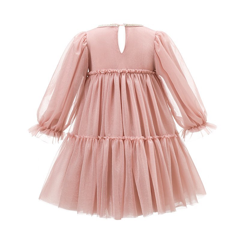 Sparkle Tulle Tea Pink Toddler Princess Gown (SKU: 19105)