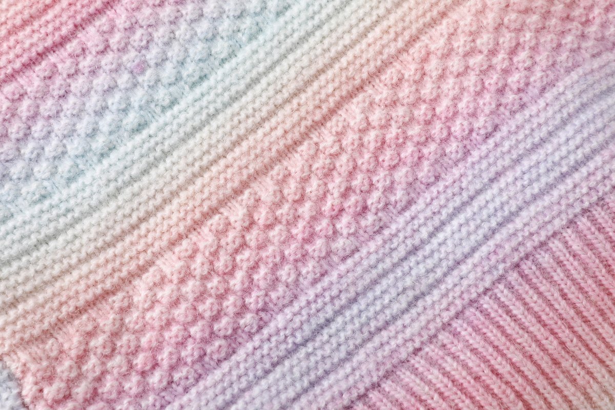 Pastel Rainbow Chunky Knit Button-Up Cardigan Coat (SKU: 23YJ383)