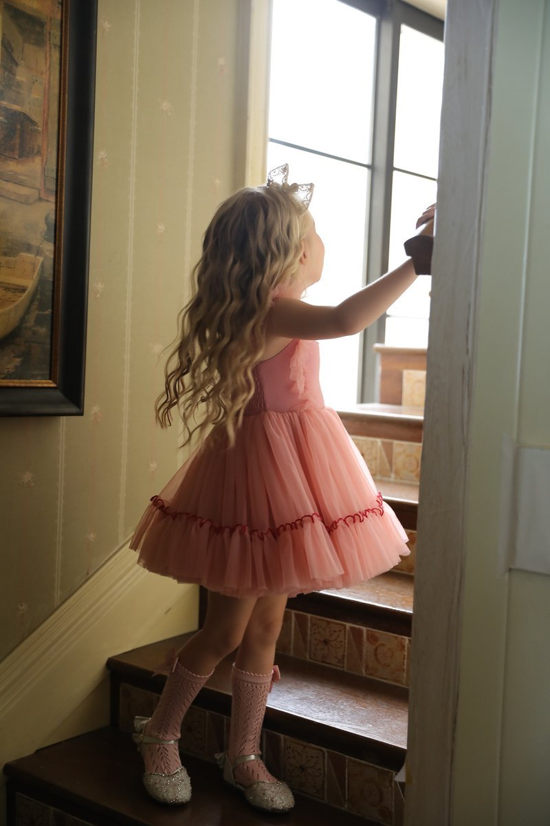 Wing-Sleeve Tiered Tutu Skirt (SKU: 9748)